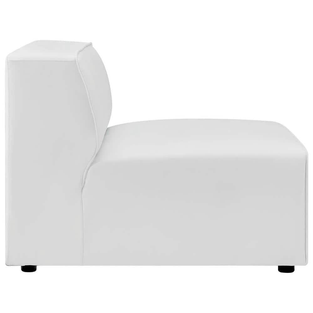 Modway Mingle Vegan Leather Armless Chair in White