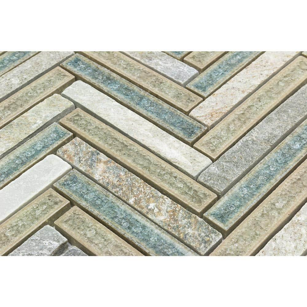 Roman 0.56" x 4" Marble Herringbone Mosaic Wall Tile