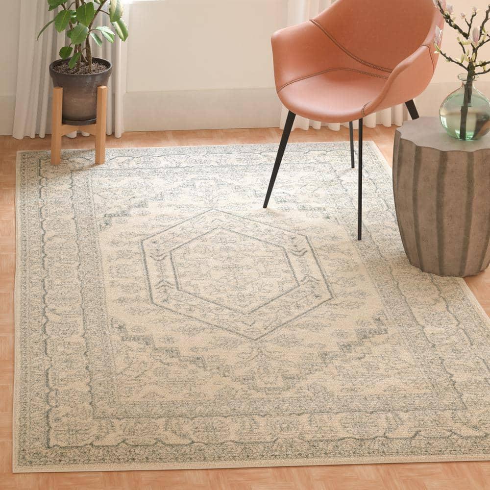 Adirondack ADR108 Power Loomed Area Rug - Ivory/Slate - 10'x14' - Safavieh.