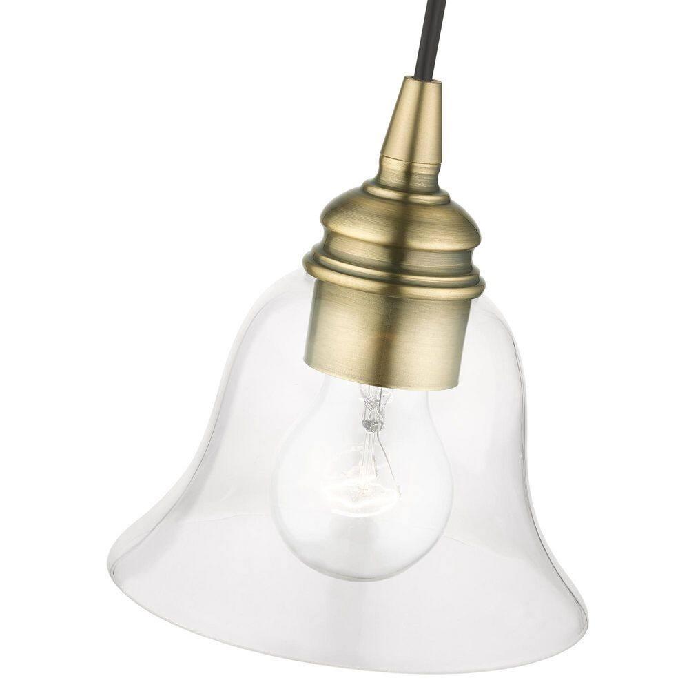 Livex Lighting Moreland 1 - Light Pendant in Antique Brass
