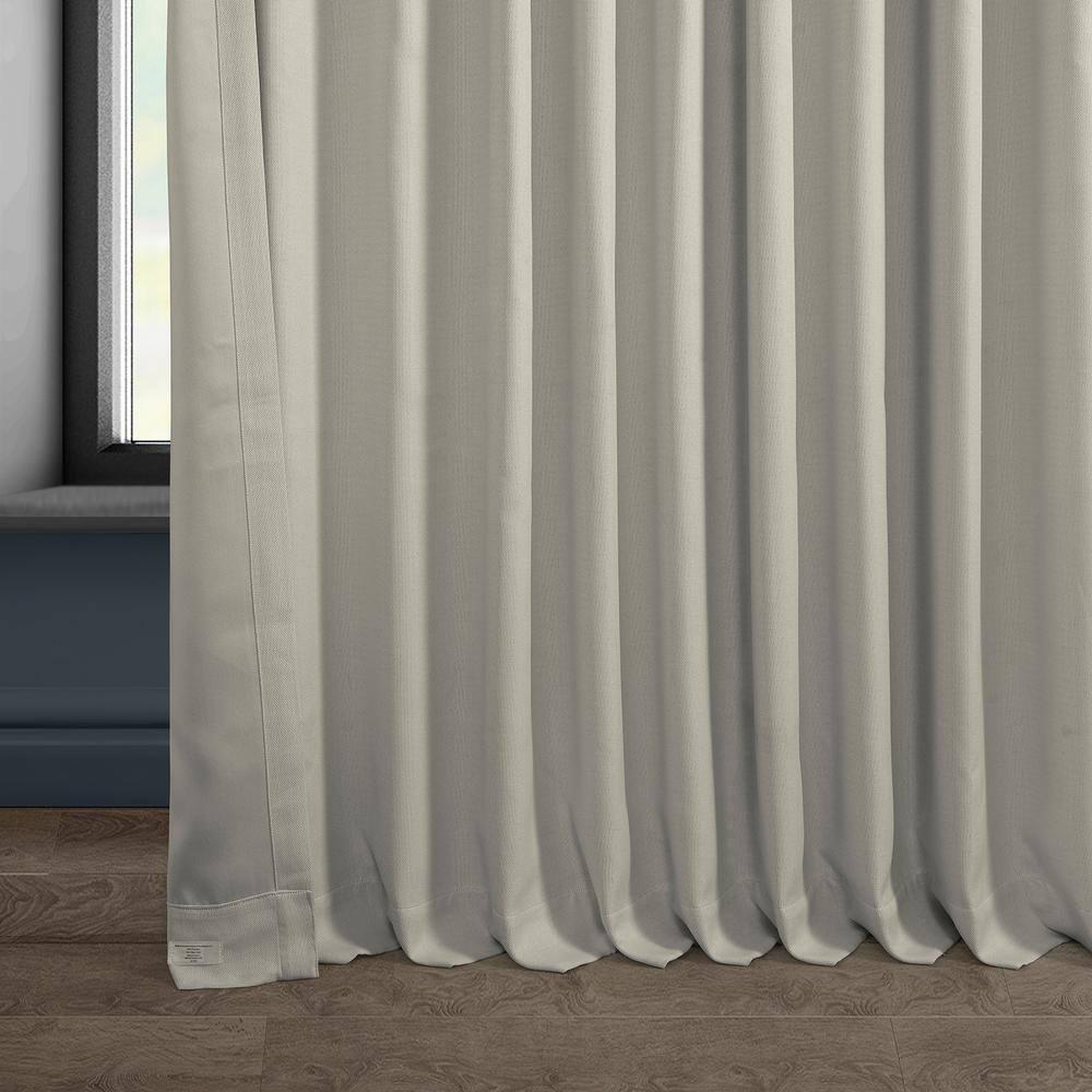 Birch Faux Linen Extra Wide Room Darkening Curtain (1 Panel), Birch, 100W X 120L