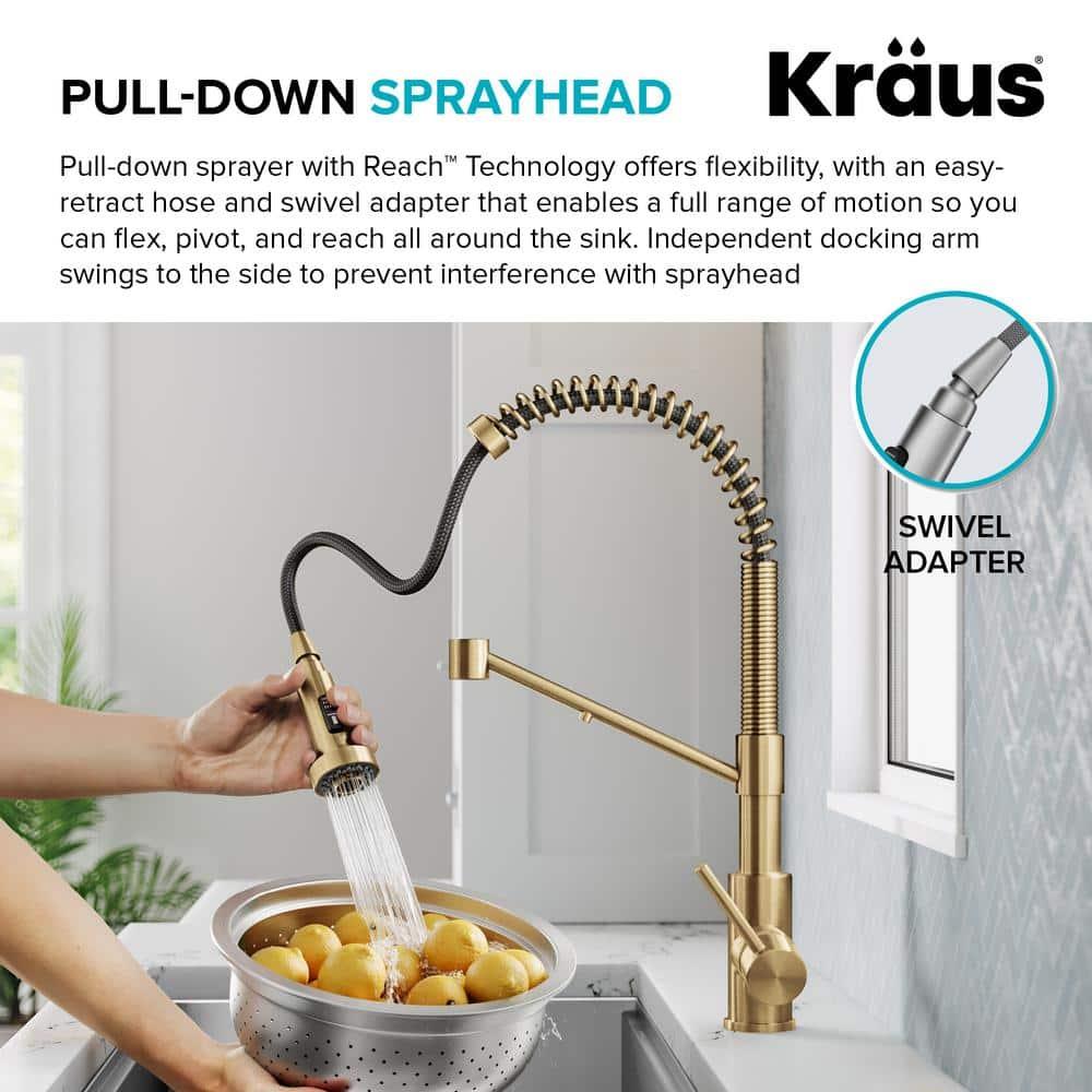 KRAUS Bolden 2-in-1 Commercial Style Pull-Down Single Handle Water Filter Kitchen Faucet for Reverse Osmosis or Water Filtration System