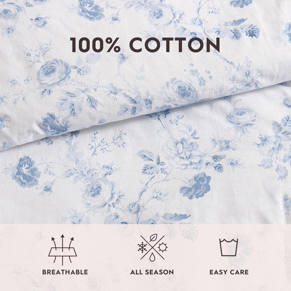 Laura Ashley Evie Laura Ashley Blue Cotton Comforter Reversible Set