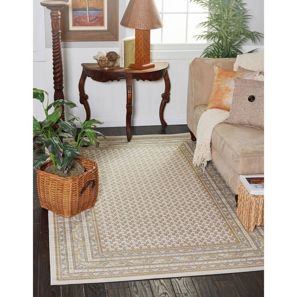 Unique Loom Williamsburg Collection Area Rug - Allover (2' 9" x 9' 10" Runner Beige/Gold)