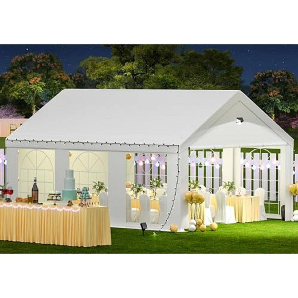 10x20FT Party Tent, Heavy Duty Canopy Tent with Removable Sidewals, Outdoor Wedding Tent for Parties Patio Gazebo Shelter for Wedding Holiday Birthday BBQ Backyard, White