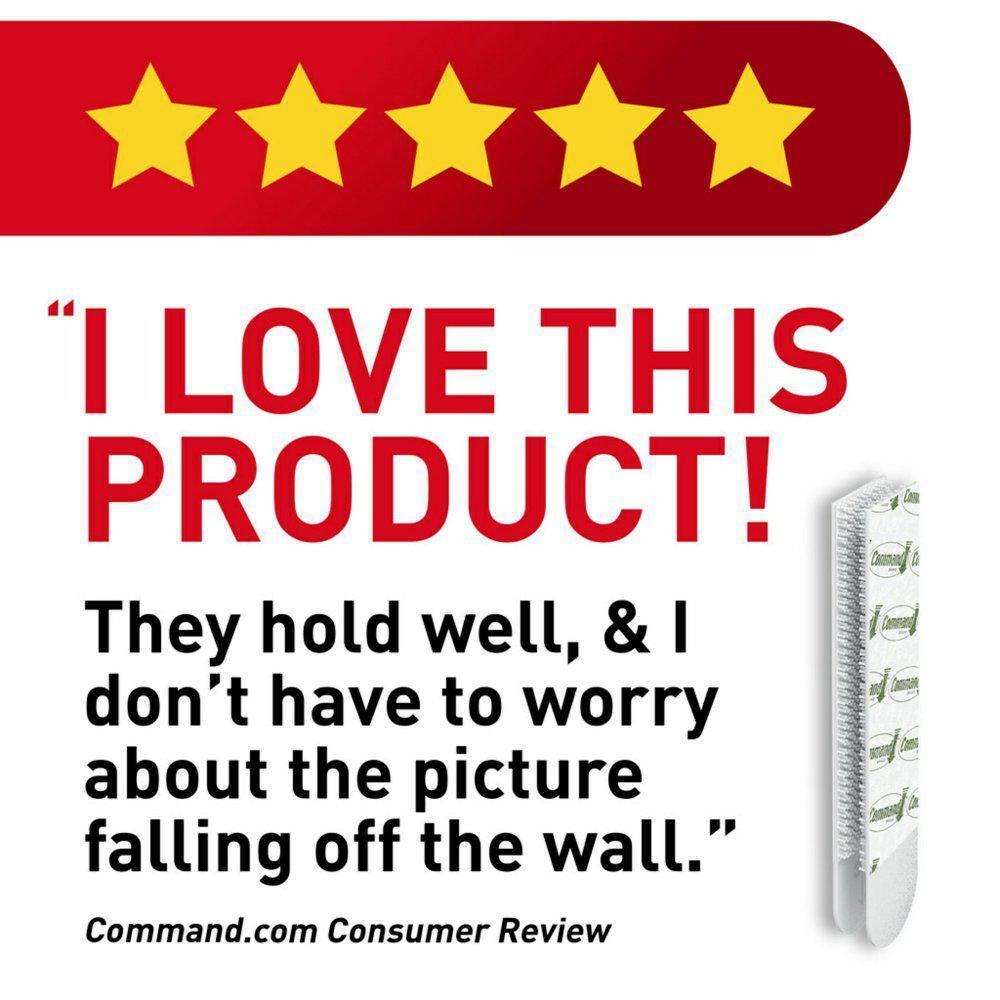 Command 12 Sets of Strips Picture Hanging Strips Value White: Plastic Adhesive Strip for Hanging Pictures Without Nails