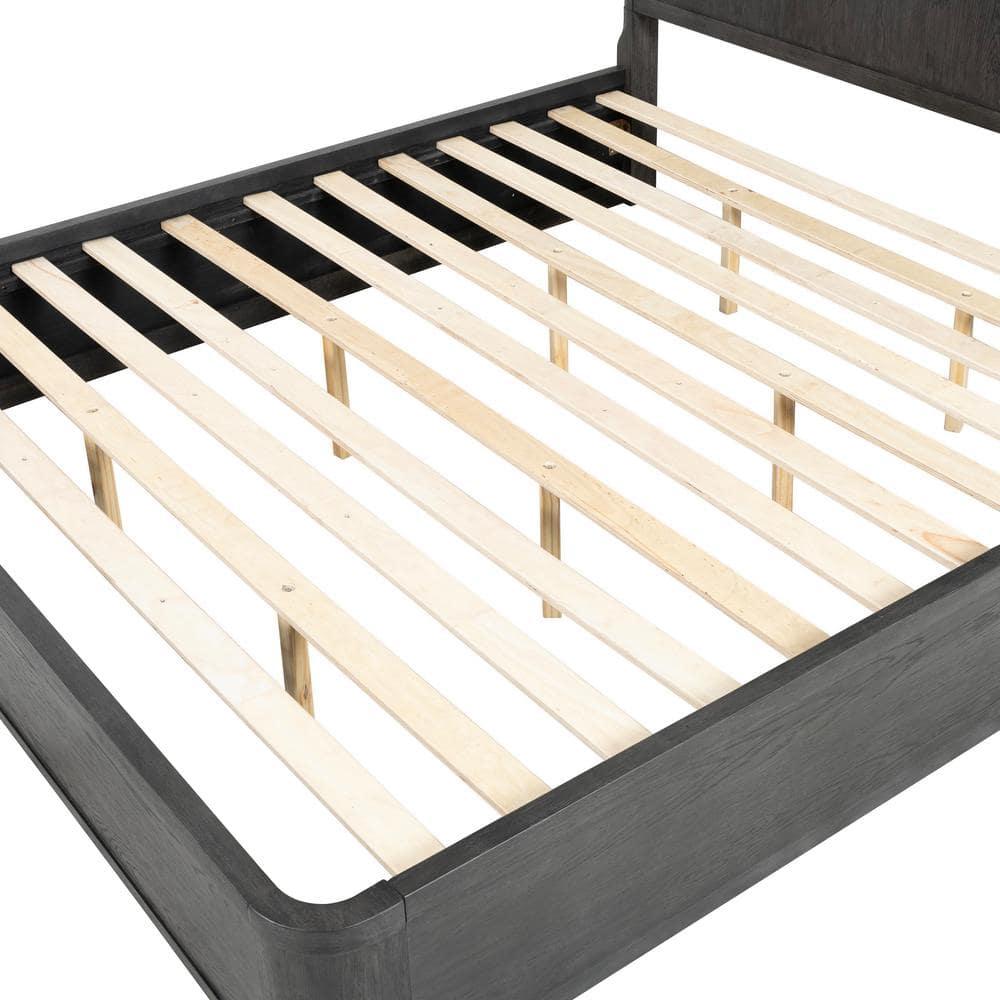 Furniture of America Cheri Solid Wood Adult Platform Bed, King, Ash Gray