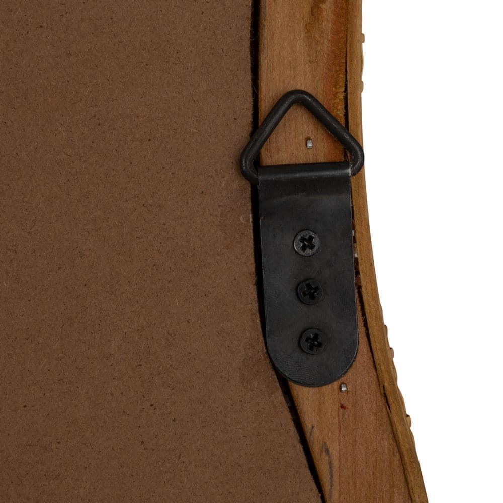 Storied Home Wavy Rectangle Handwoven Rattan Cane Wall Mirror, Natural