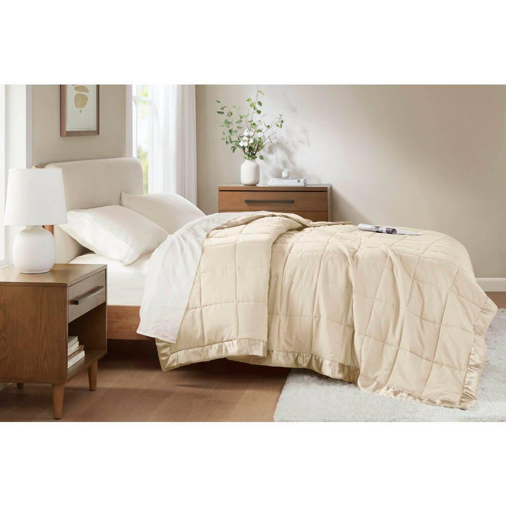 Madison Park Lightweight Down Alternative Blanket with Satin Trim
