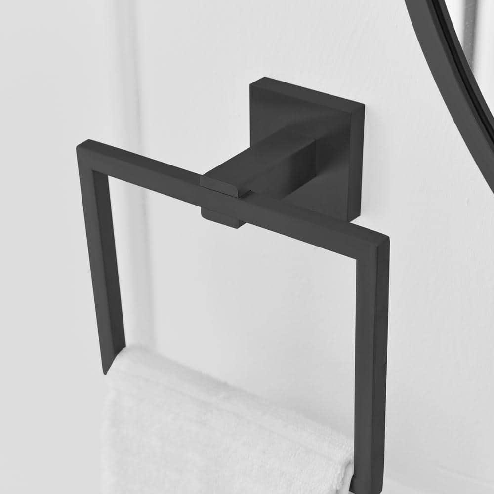 Bath Towel Ring Bathroom Hand Towel Holder Stainless Steel Square Towel Hangers Wall Mounted In Brushed Nickel