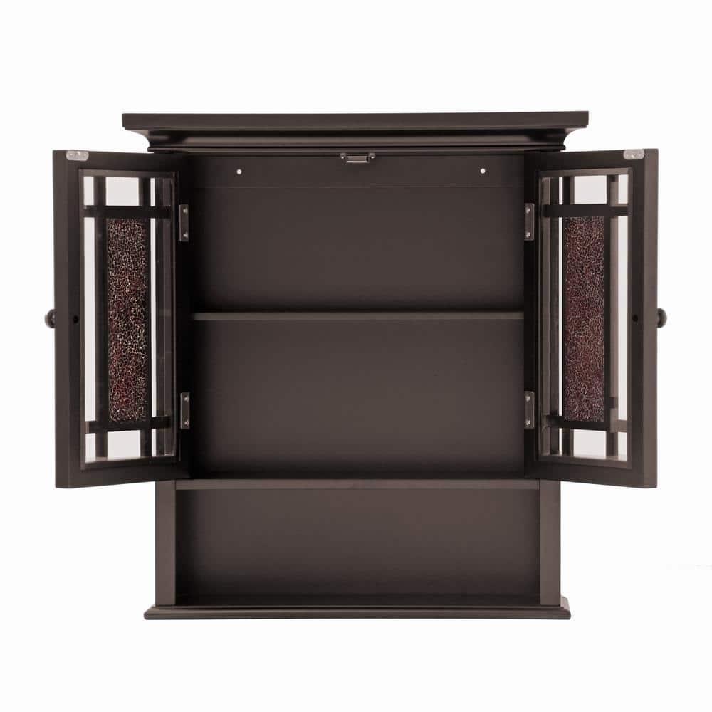 Windsor Wall Cabinet Brown - Elegant Home Fashions: Over Toilet Storage, Adjustable Shelves, MDF Composite