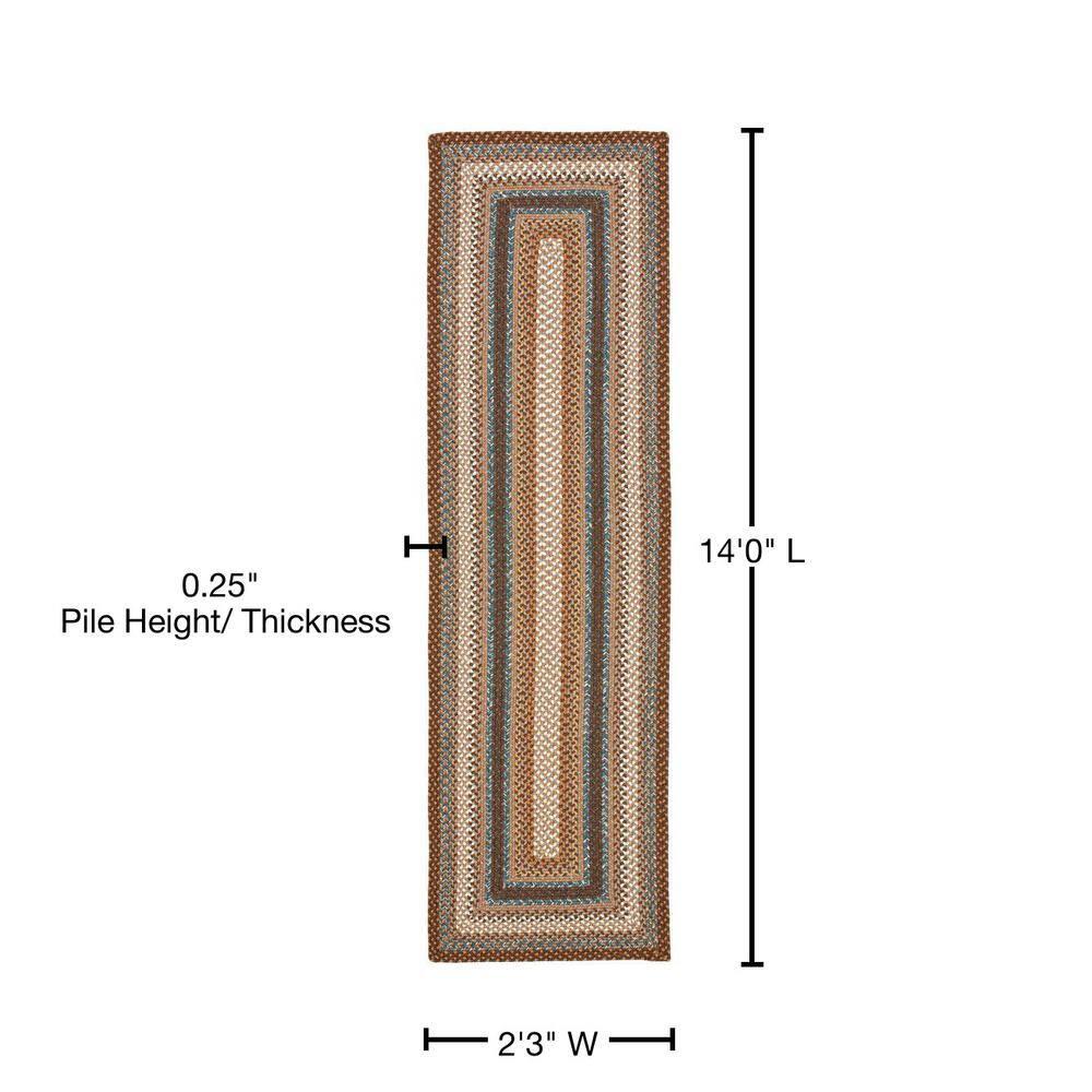 Braided BRD313 Hand Woven Runner Rug - Brown/Multi - 2'3"x14' - Safavieh.