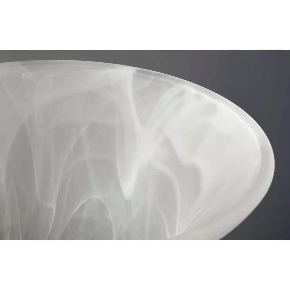 Progress Lighting Bedford 5-Light Chandelier, Brushed Nickel, Alabaster Glass Shades