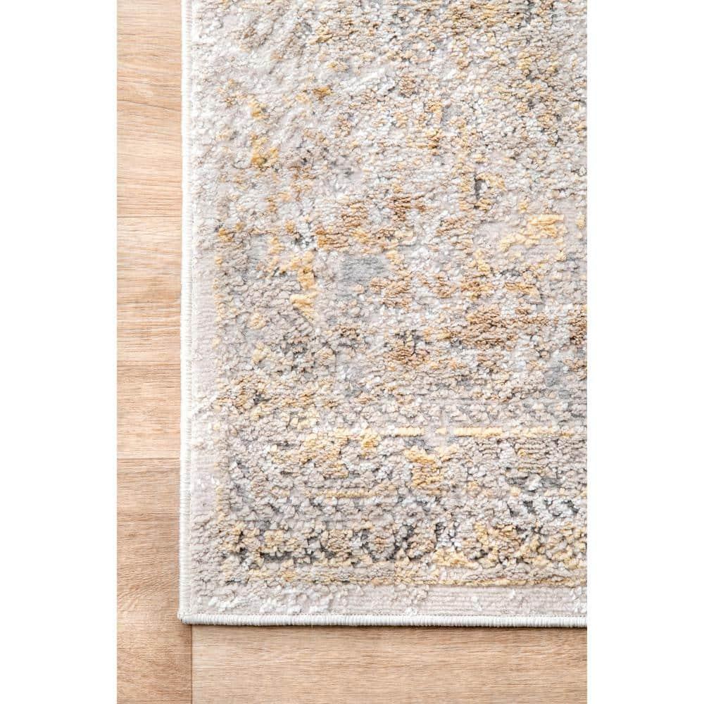 Nuloom Madisson Medallion 2x12 Runner Indoor Area Rug for Living Room Bedroom Dining Room Entryway Hallway Kitchen, Gold/Ivory