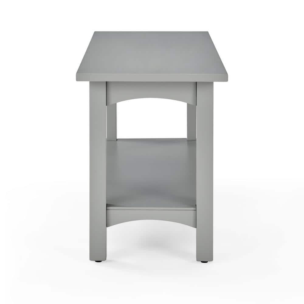 Alaterre Craftsbury 36 in. Sturdy Pine Wood Entryway Bench, Open Design Accent Furniture, Gray