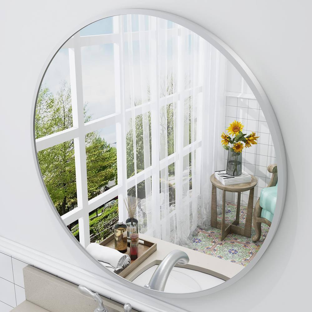 Amara Round High Quality Aluminum Alloy Framed French Cleat Mounted Wall Decor Bathroom Vanity Mirror with 5-Year Warranty