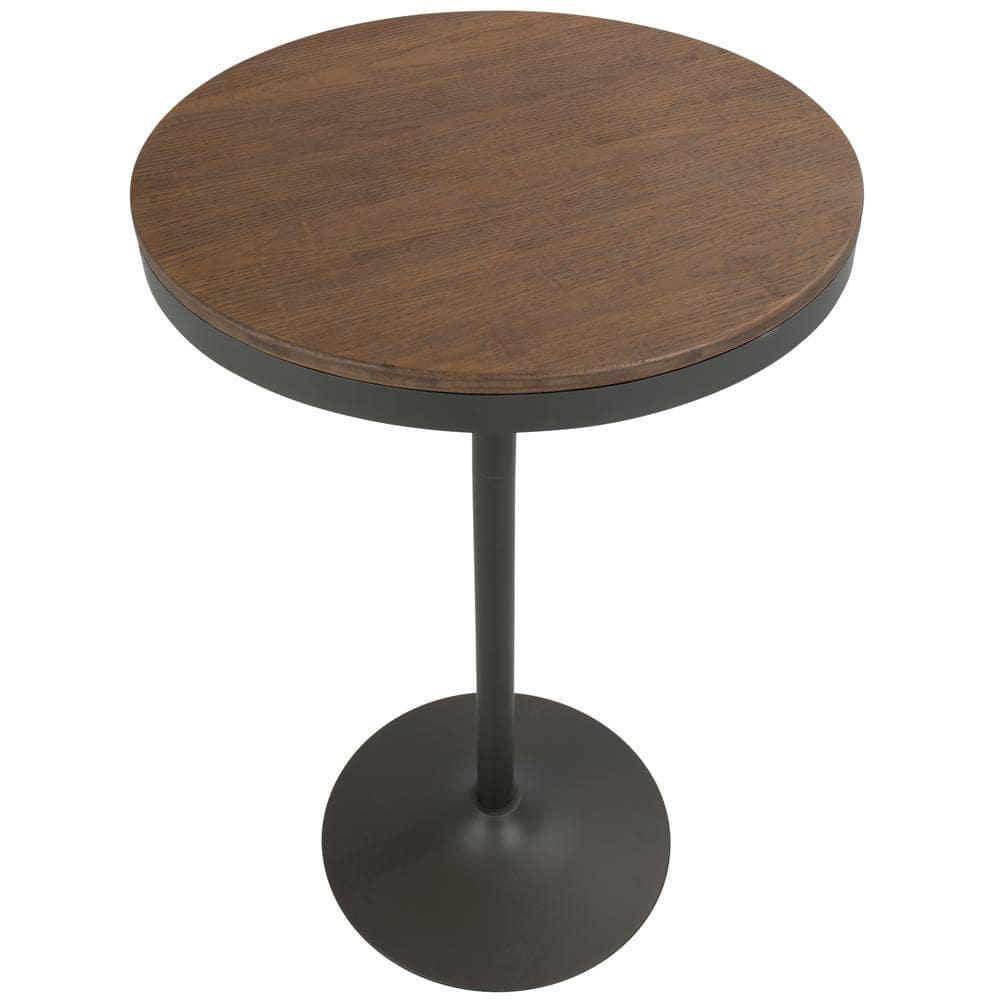 Dakota Industrial Adjustable Bar Dining Table Set Gray/Brown - LumiSource