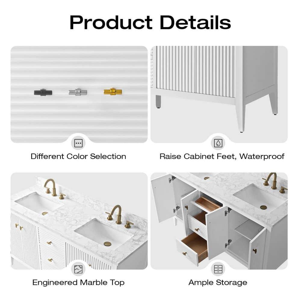 60" Double Bathroom Vanity Set