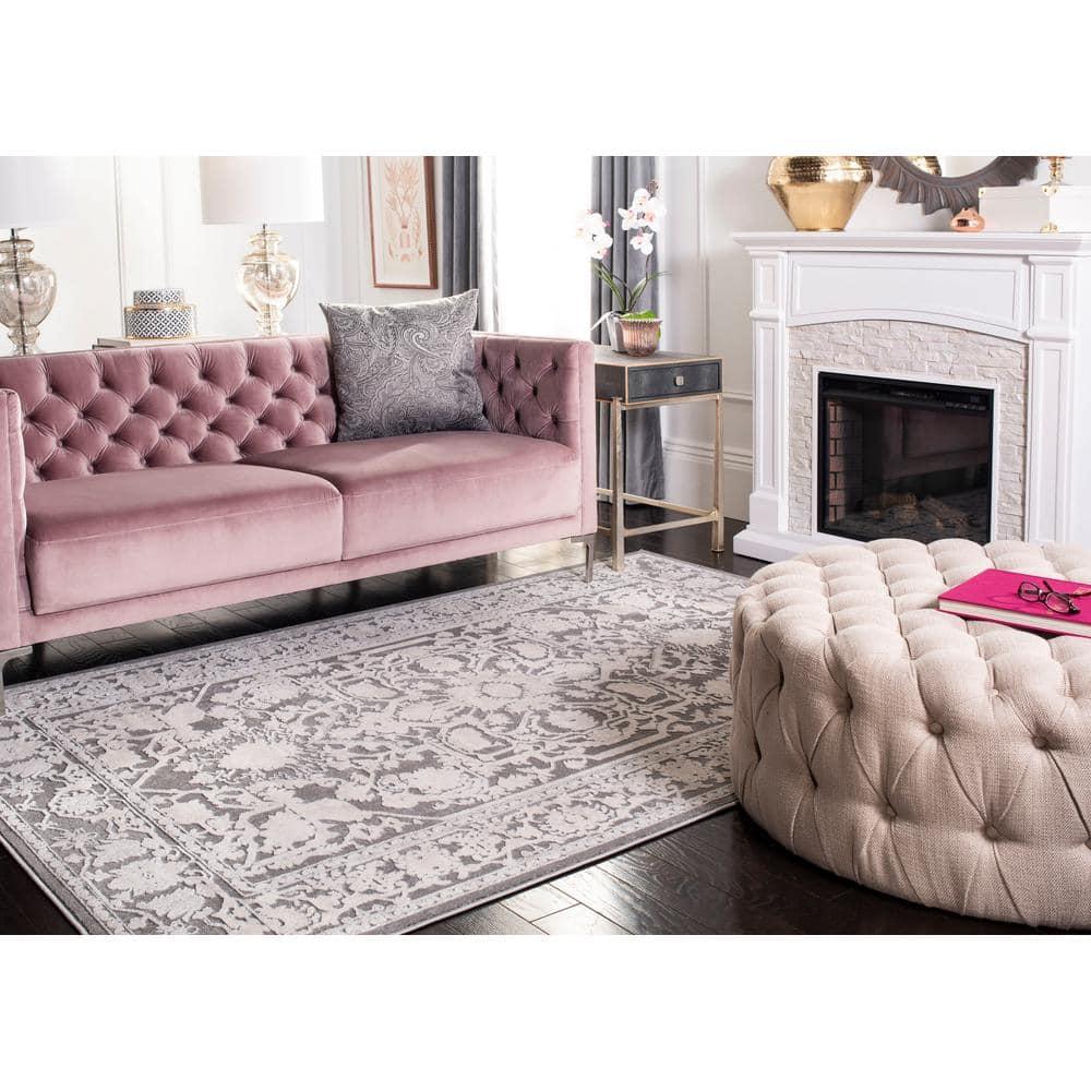 Reflection RFT665 Power Loomed Accent Rug - Dark Grey/Cream - 2'3"x3' - Safavieh.