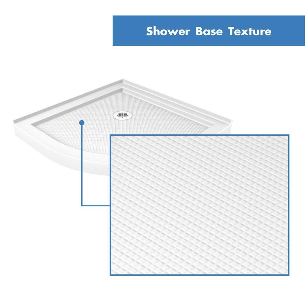 Prime 38" W x 38" D x 74.75" H Semi-Frameless Round Shower Enclosure with Base Included