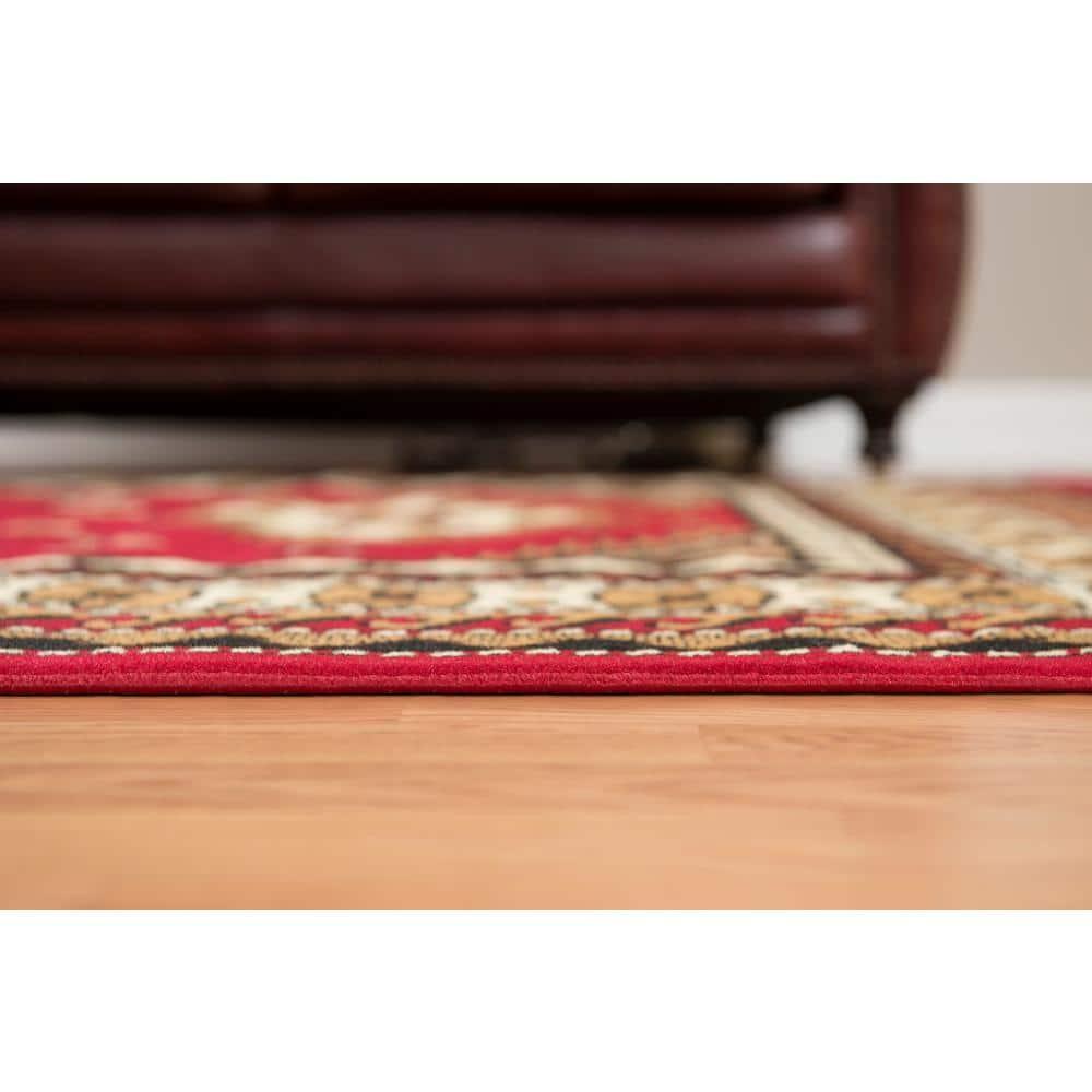 United Weavers Plaza Fleur Area Rug, Bordered Pattern, Red, 5'3" x 7'2"