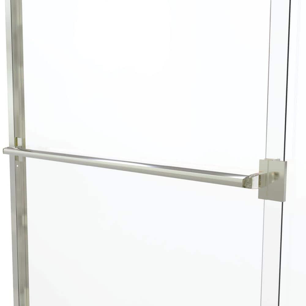 Basco Classic Brushed Nickel 56-in to 60-in W x 70.0-in H Semi-frameless Clear Glass Bypass Sliding Shower door