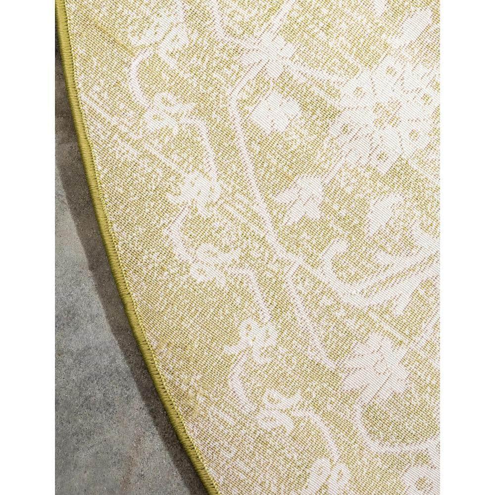 Unique Loom New Classical Collection Area Rug - Olympia (8'  Round Light Green/Ivory)