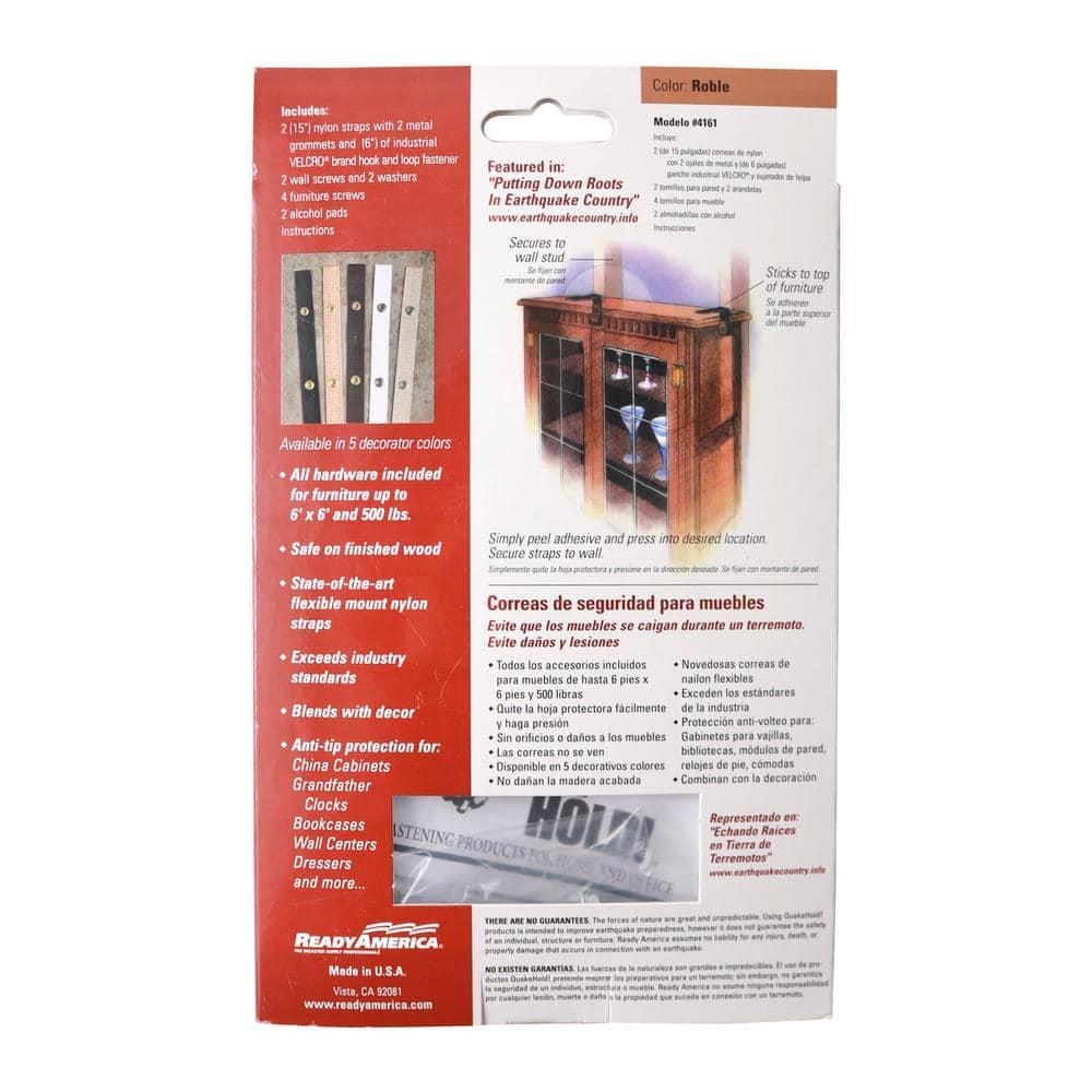 Oak 15-inch Self-Adhesive Furniture Safety Straps