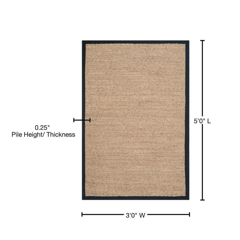 Natural Fiber NF115 Power Loomed Indoor Accent Rug - Natural/Black - 3'x5' - Safavieh.