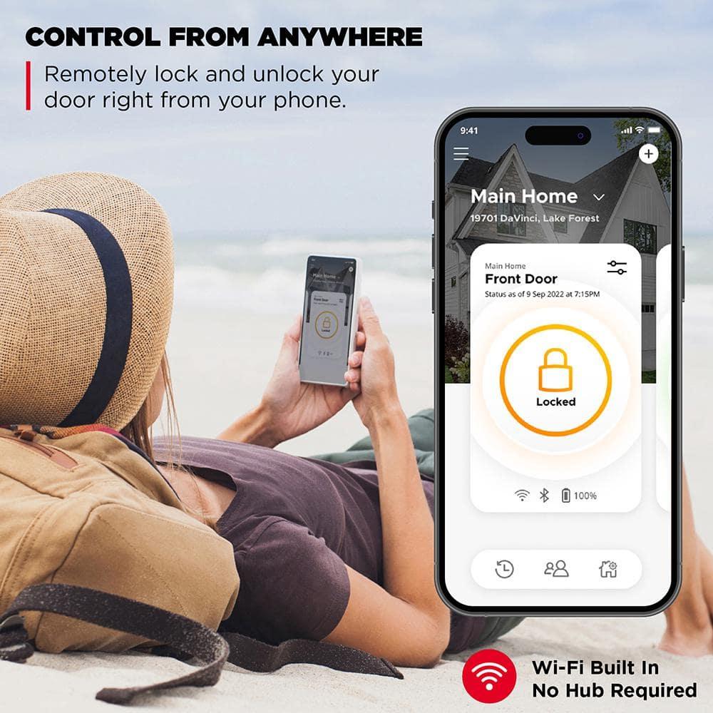 Halo Wi-Fi Smart Lock Touchscreen Single Cylinder Deadbolt with Smartkey Security
