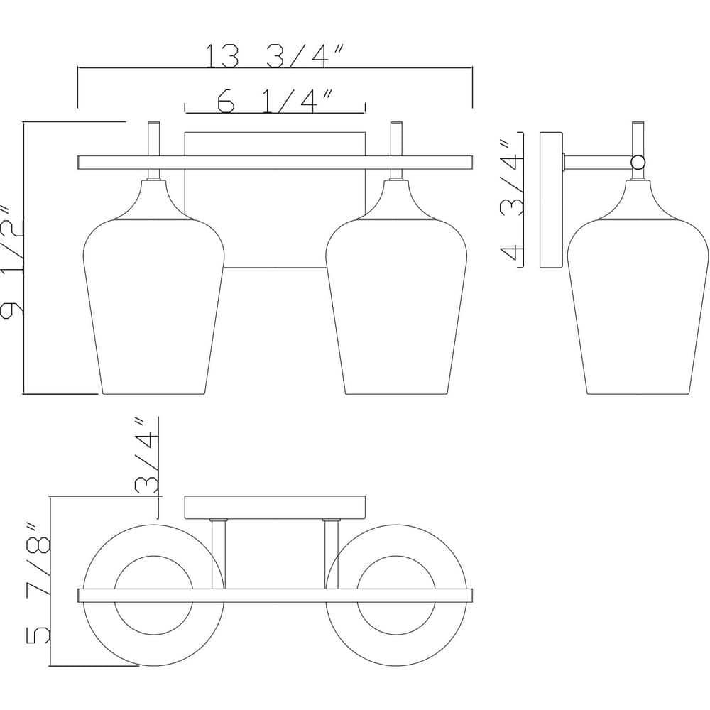 Savoy House Octave 2 - Light Vanity in Polished Chrome