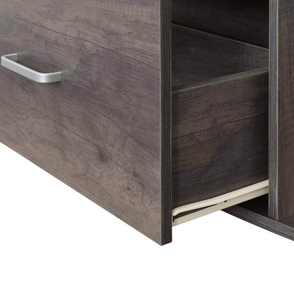 Convenience Concepts Graystone 60 inch 1 Drawer TV Stand with Shelves, Charcoal Gray/Black