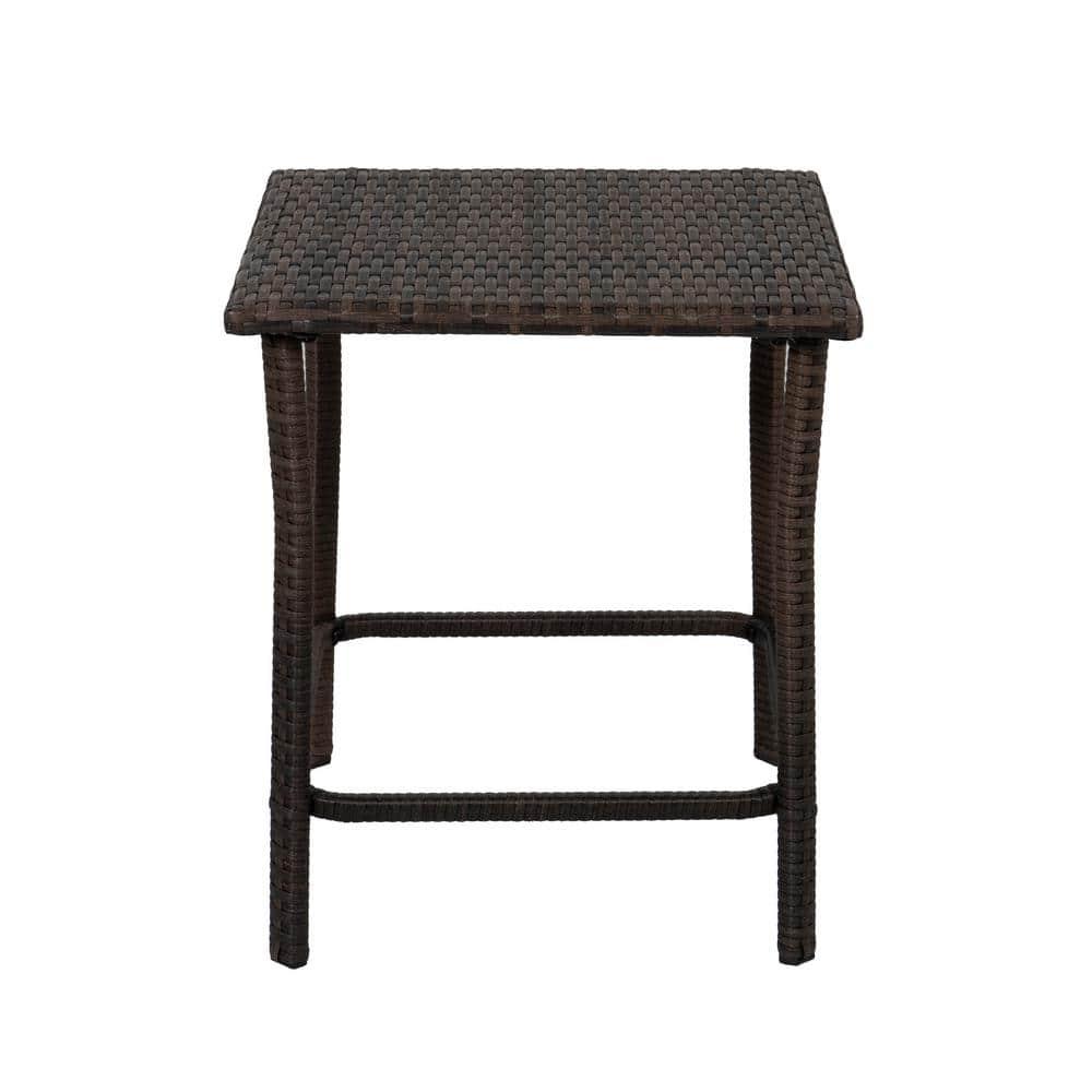 Polytrends Heritage Outdoor 3-piece Wicker Bistro Patio Set Coffee/Beige
