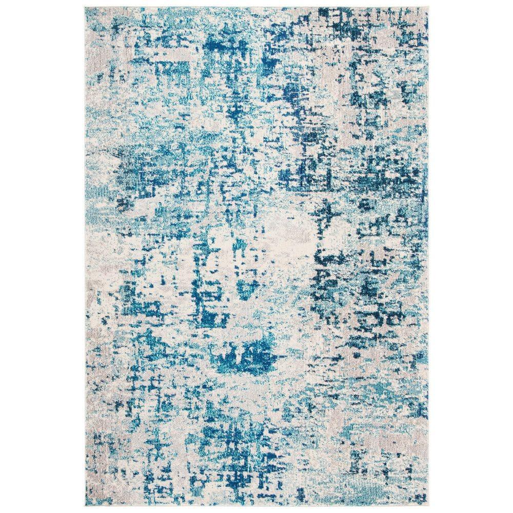 Madison MAD471 Power Loomed Indoor Area Rug - Ivory/Turquoise - 8'x10' - Safavieh