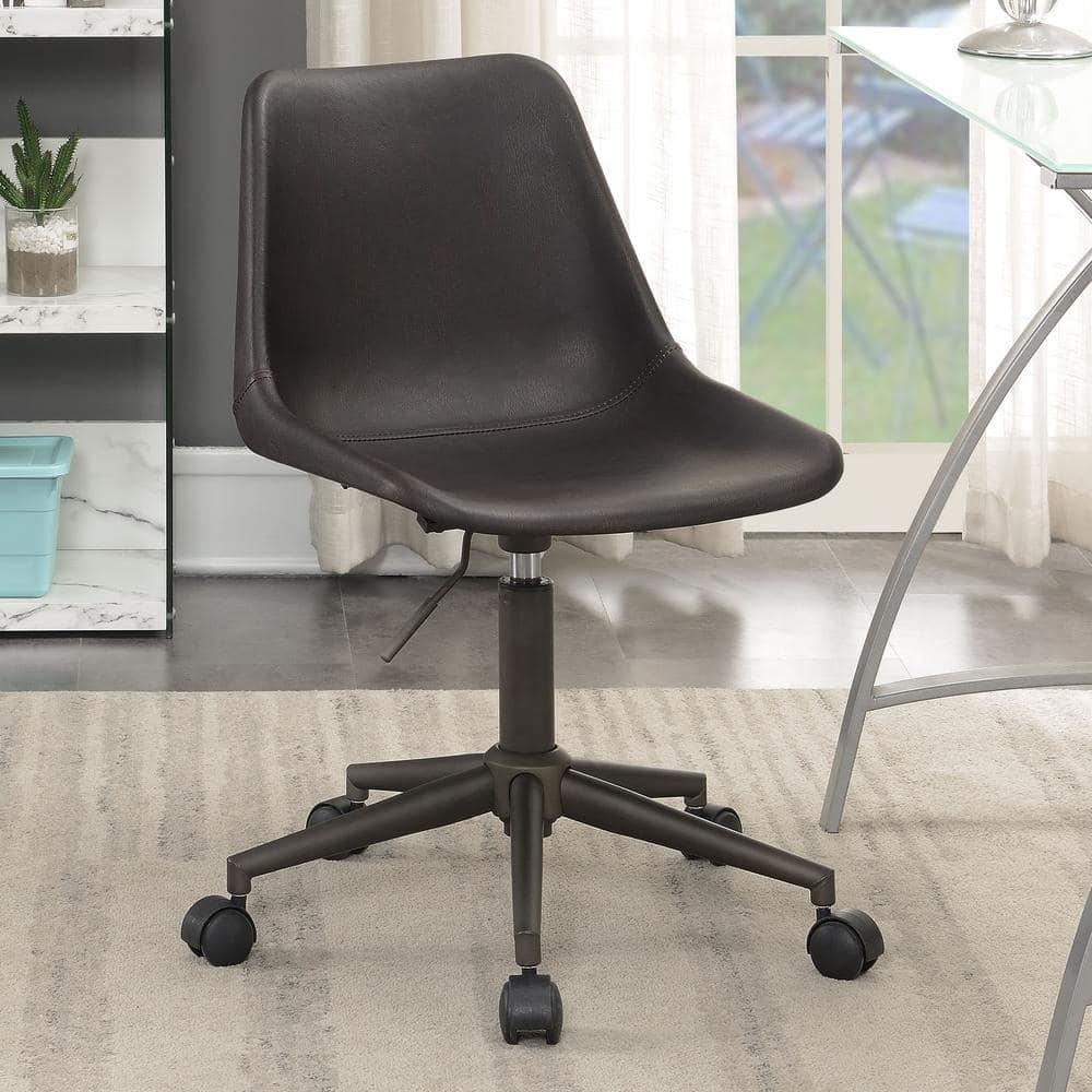 Adjustable Height Casters Brown and Rustic Taupe Office Chair 18" W x 22" D x 30-34.5" H 803378