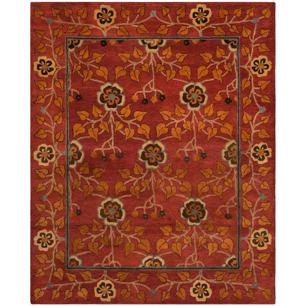 Heritage HG407 Handmade Area Rug - 9'x12' - Red/Multi - Safavieh