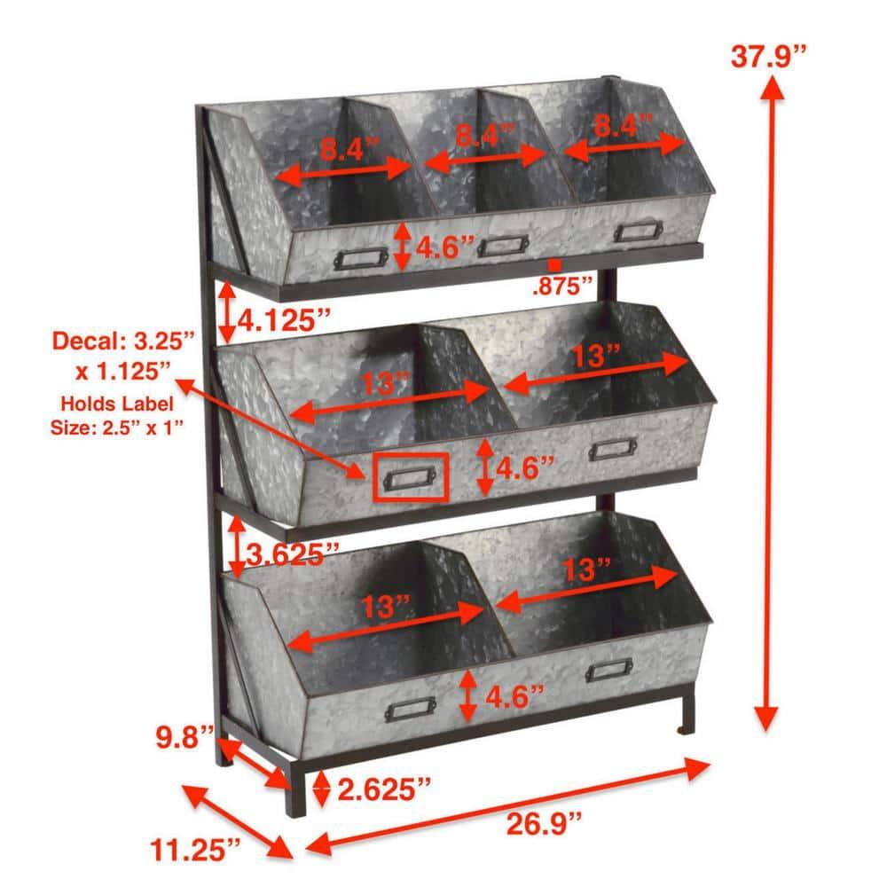 Tripar Industrial Bin Organizer/Display - Metal