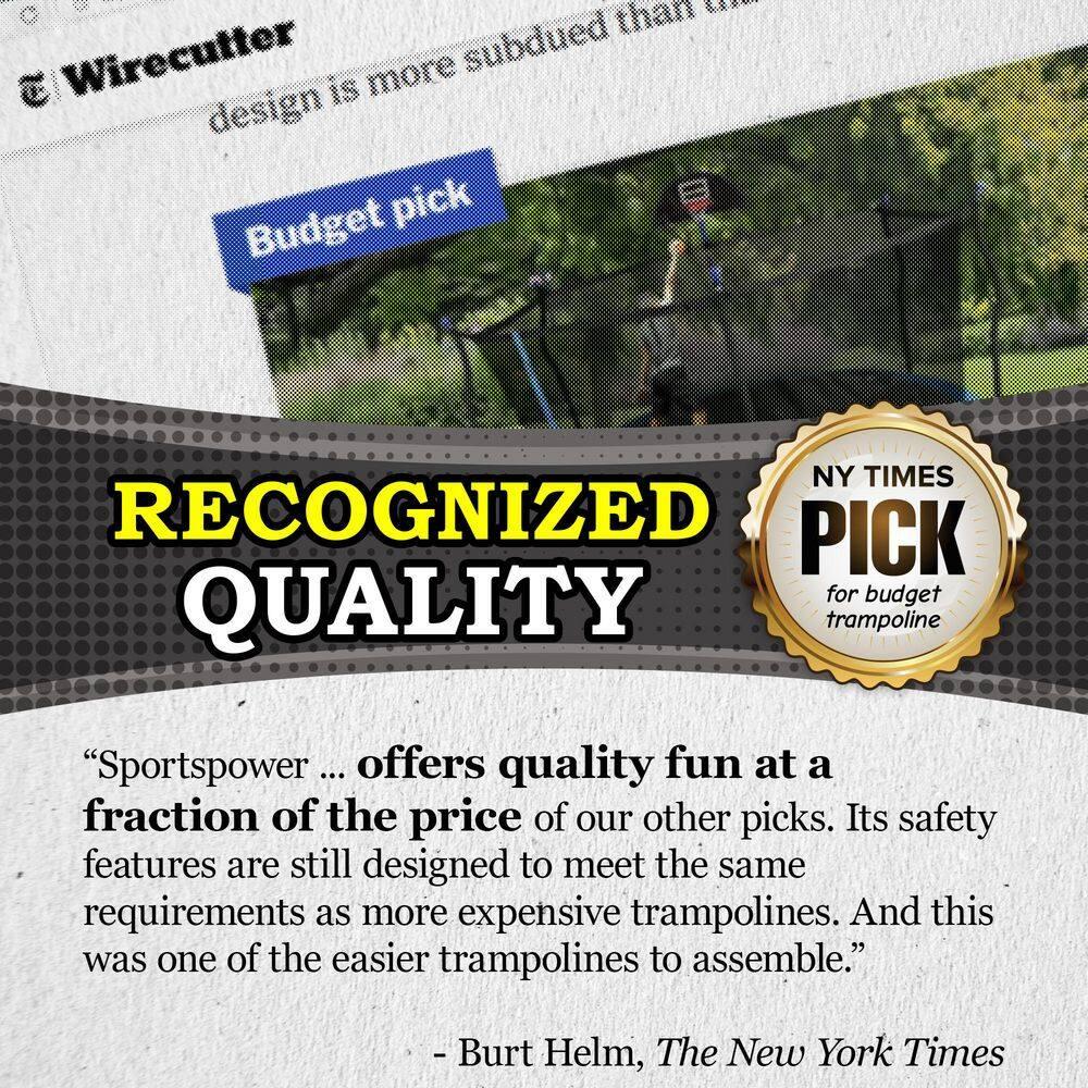 Sportspower TruJump 14' Round Trampoline with Safety Enclosure & with Lifetime Warranty on Jump Mat