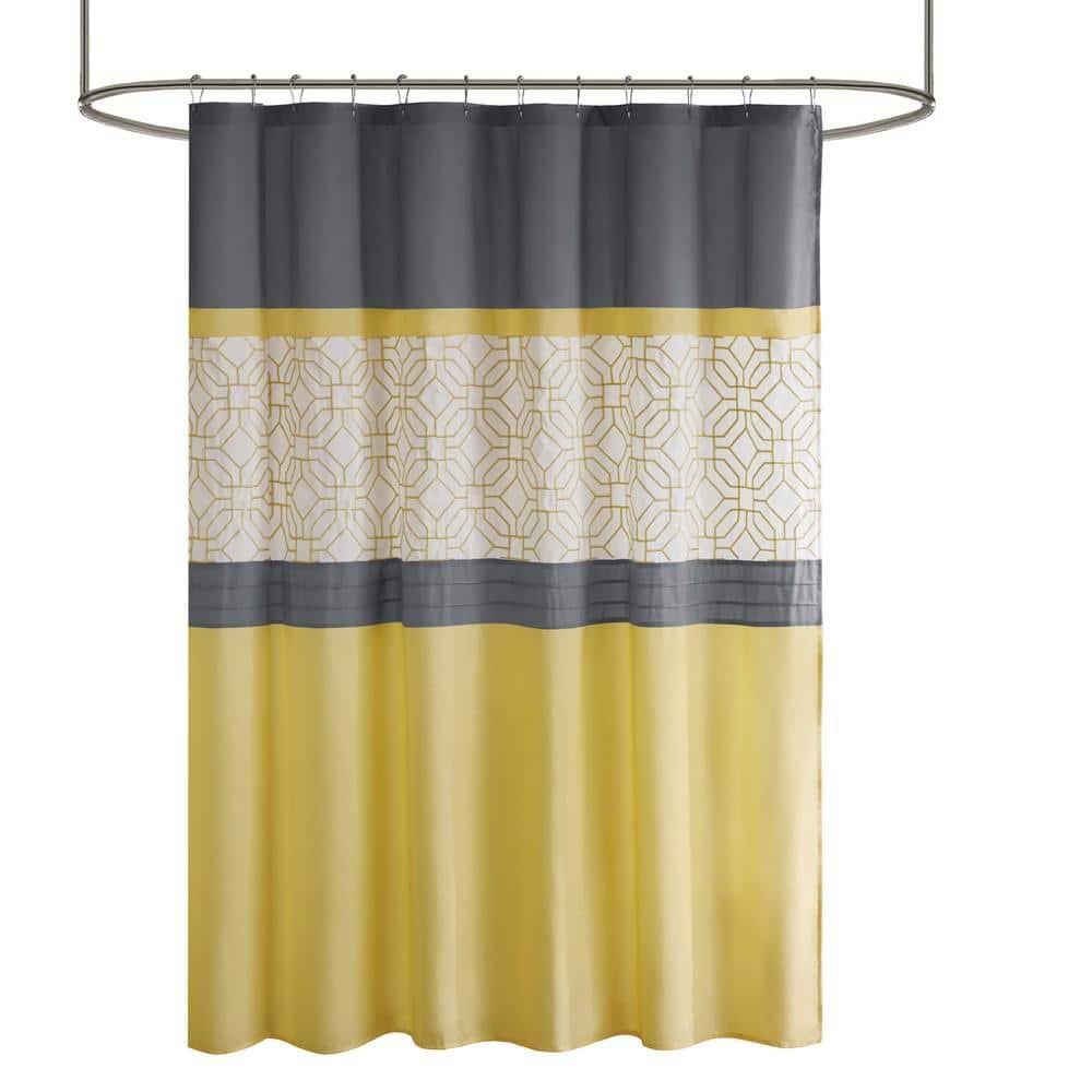 510 Design Donnell Embroidered and Pieced Shower Curtain