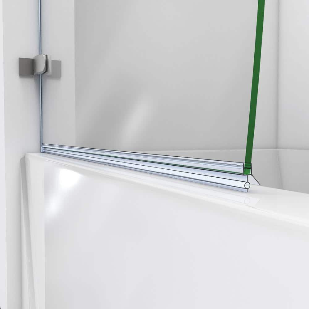 Aqua Uno 56" W x 58" H Hinged Semi-Frameless Tub Door