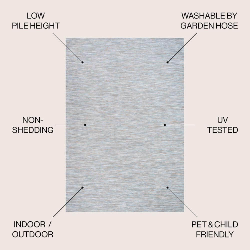4'x6' Ethan Modern Flatweave Solid  Area Rug, Gray - JONATHAN Y