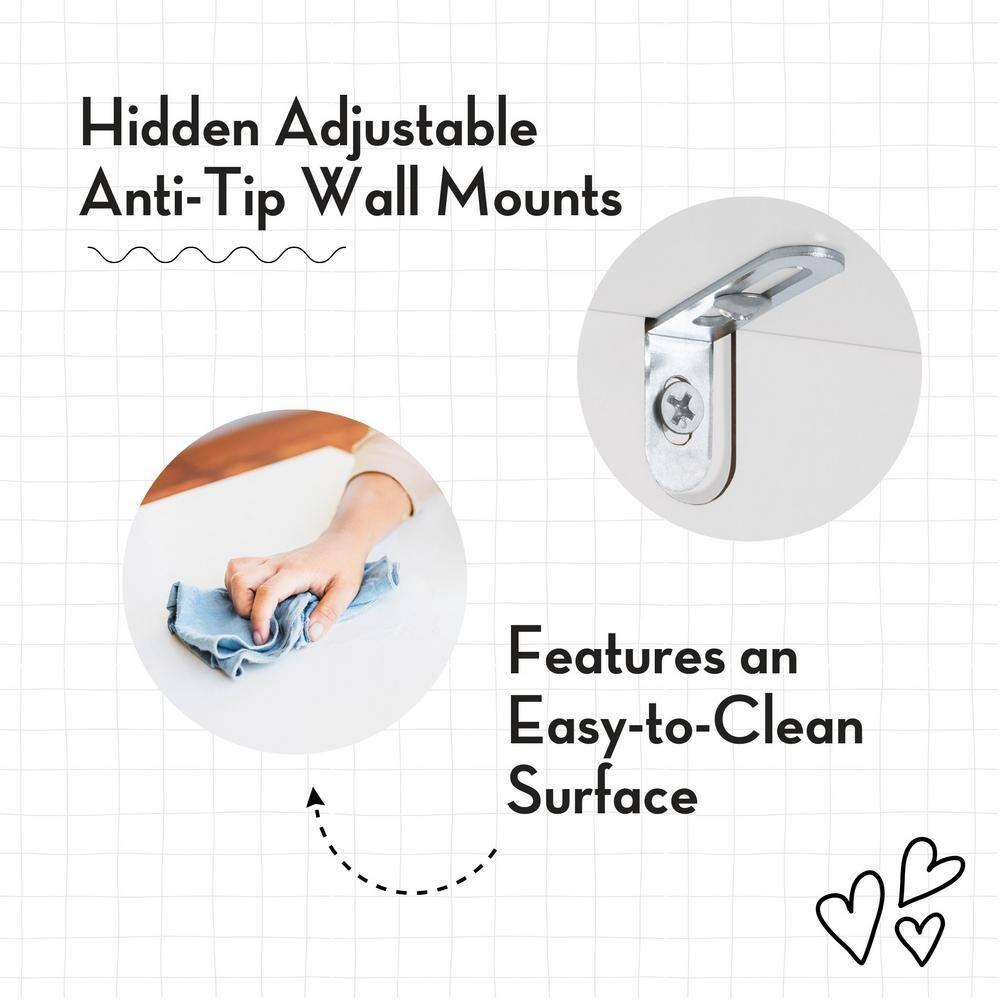 RiverRidge Home Riverridge Kids Art Table Desk With Ladder Shelf And Open Storage Shelf For Playroom - White