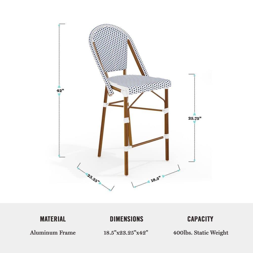 Martha Stewart Martha Stewart Lily Pond All-Weather Stackable Patio Bistro Counter Stools (Set of 2)