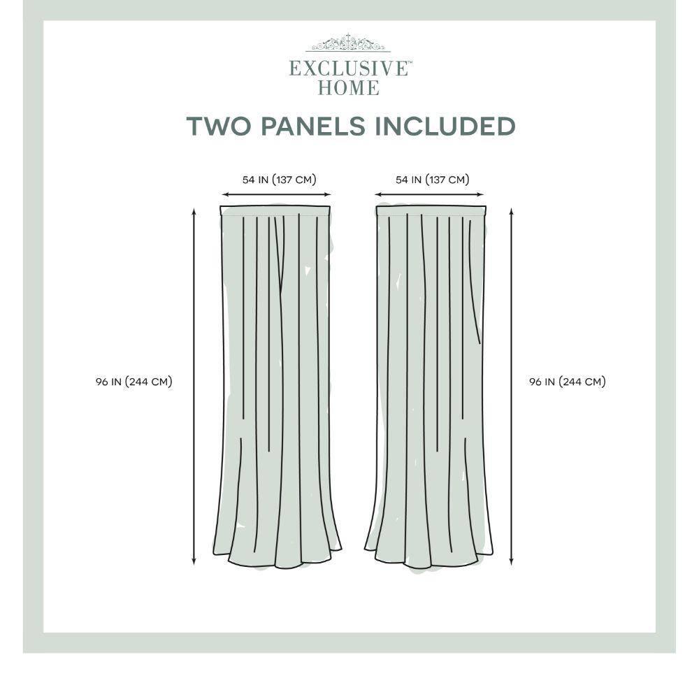 Set of 2 96"x54" Santos Embellished Stripe Sheer Rod Pocket Window Curtain Panel White - Exclusive Home: Mid-Century Modern, 96 Inch
