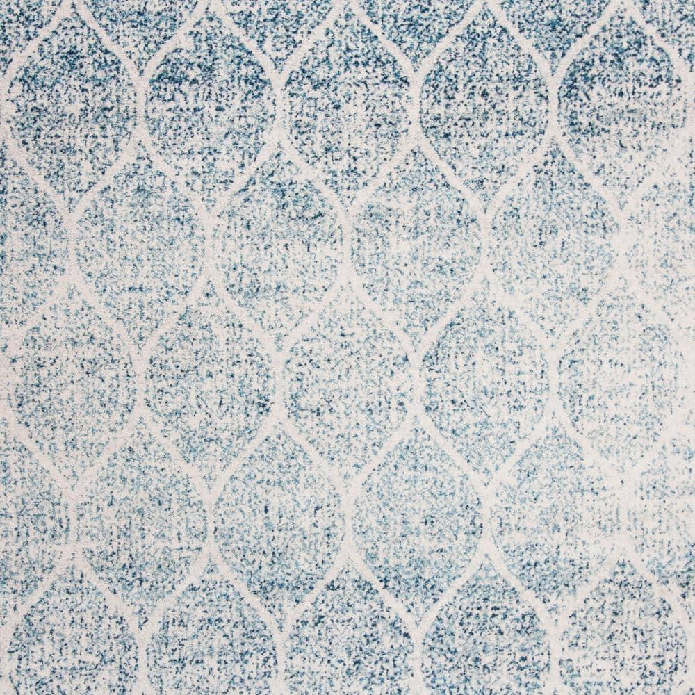 SAFAVIEH Madison Leighton Geometric Area Rug, Cream/Turquoise, 9' x 12'