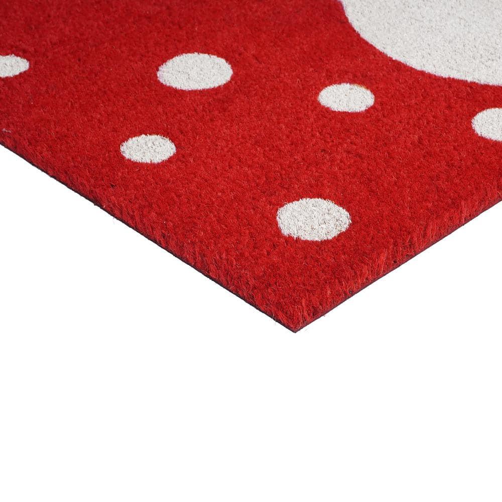 Festive Red and Green Coir Snowman Outdoor Christmas Doormat