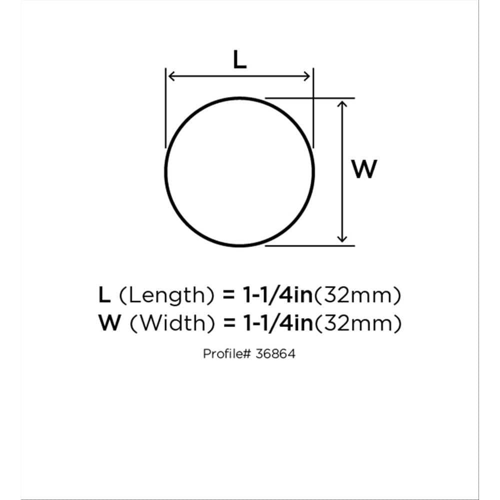 Radius 1 1/4" Diameter Round Knob