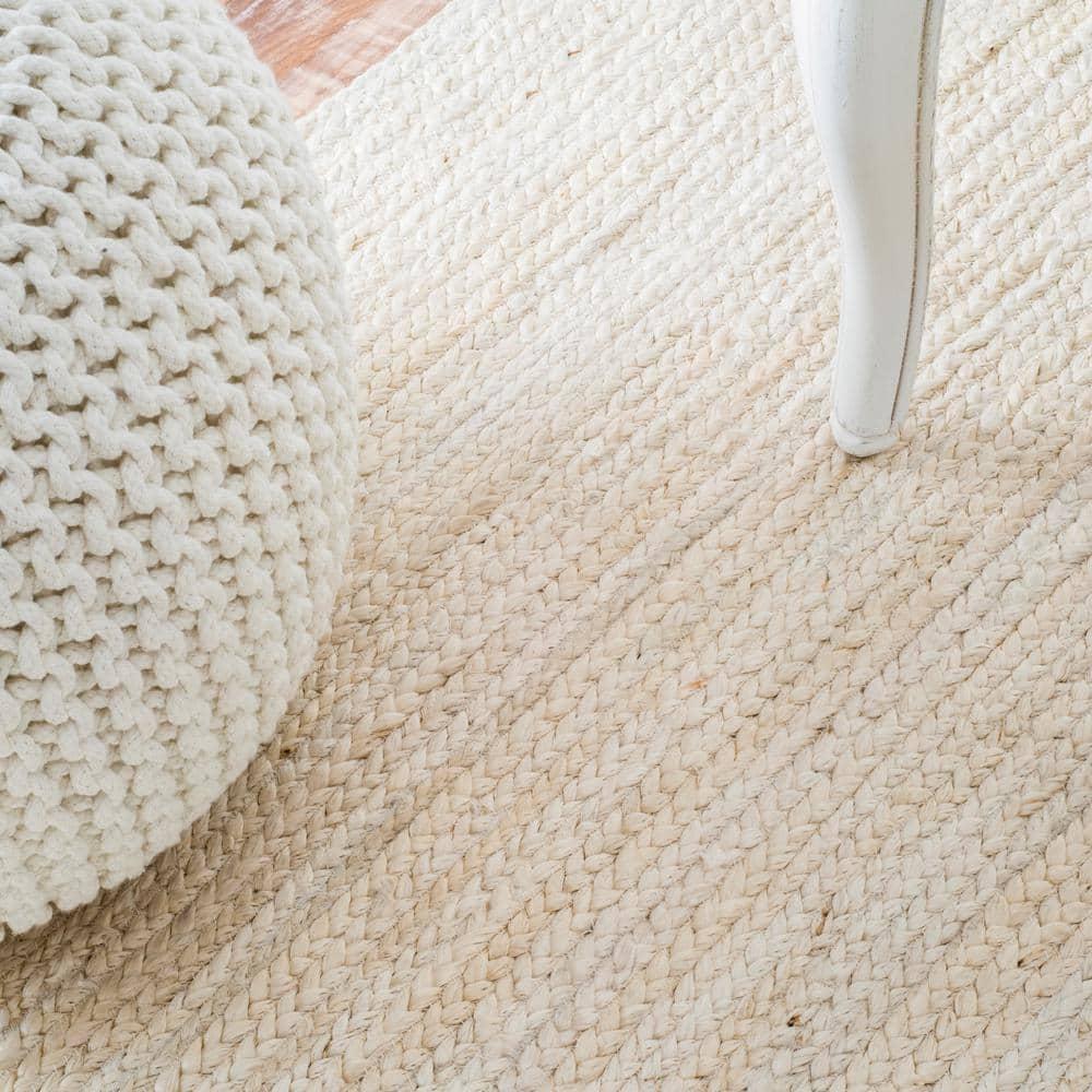 3'x5' Hand Woven Rigo Jute Area Rug Off White - nuLOOM: Farmhouse Style, Low Pile, Rectangle, Indoor Use