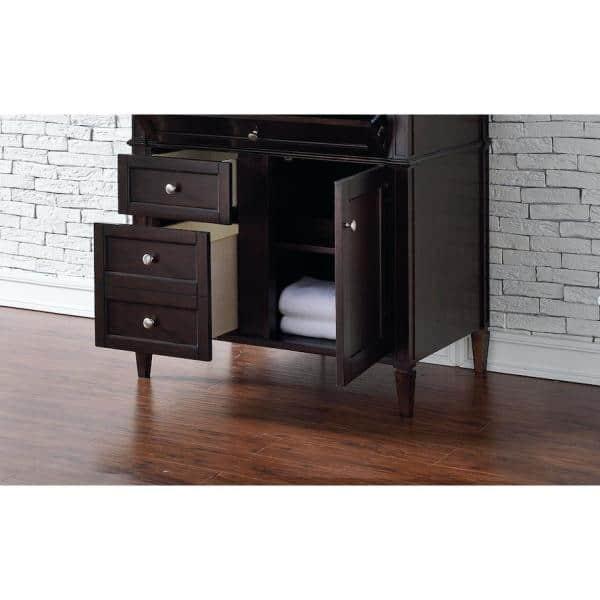 Burnished Mahogany Single Vanity with Satin Nickel Hardware