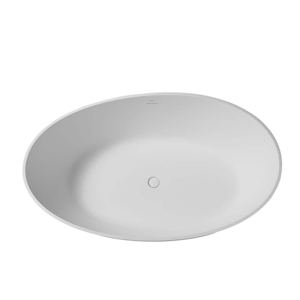 Vanity Art 63" x 37" Freestanding Soaking Stone Bathtub VA6918-ML